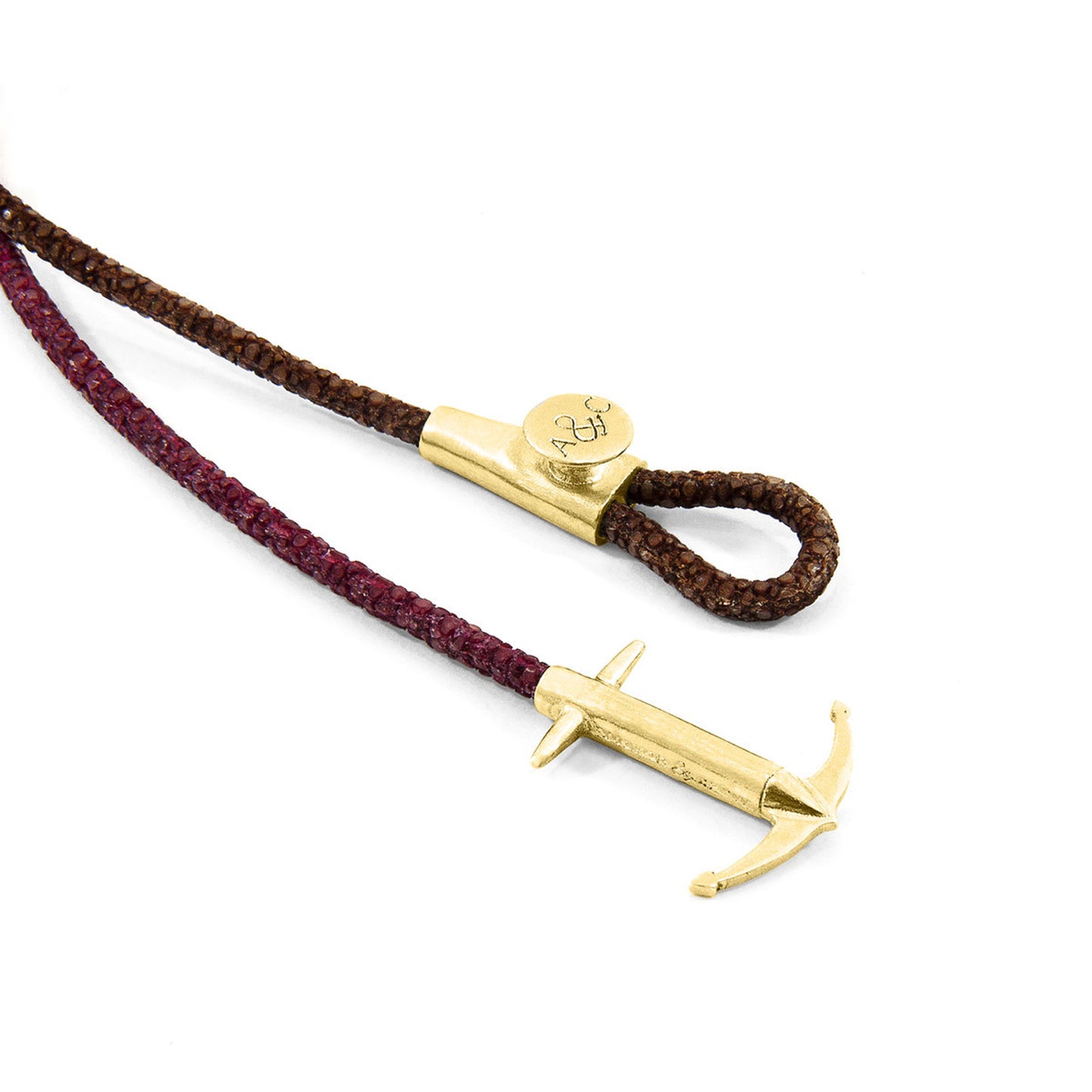 Anchor & Crew Dundee – Racing Green Stingray Leather & 9ct Yellow Gold Bracelet – British Craftsmanship