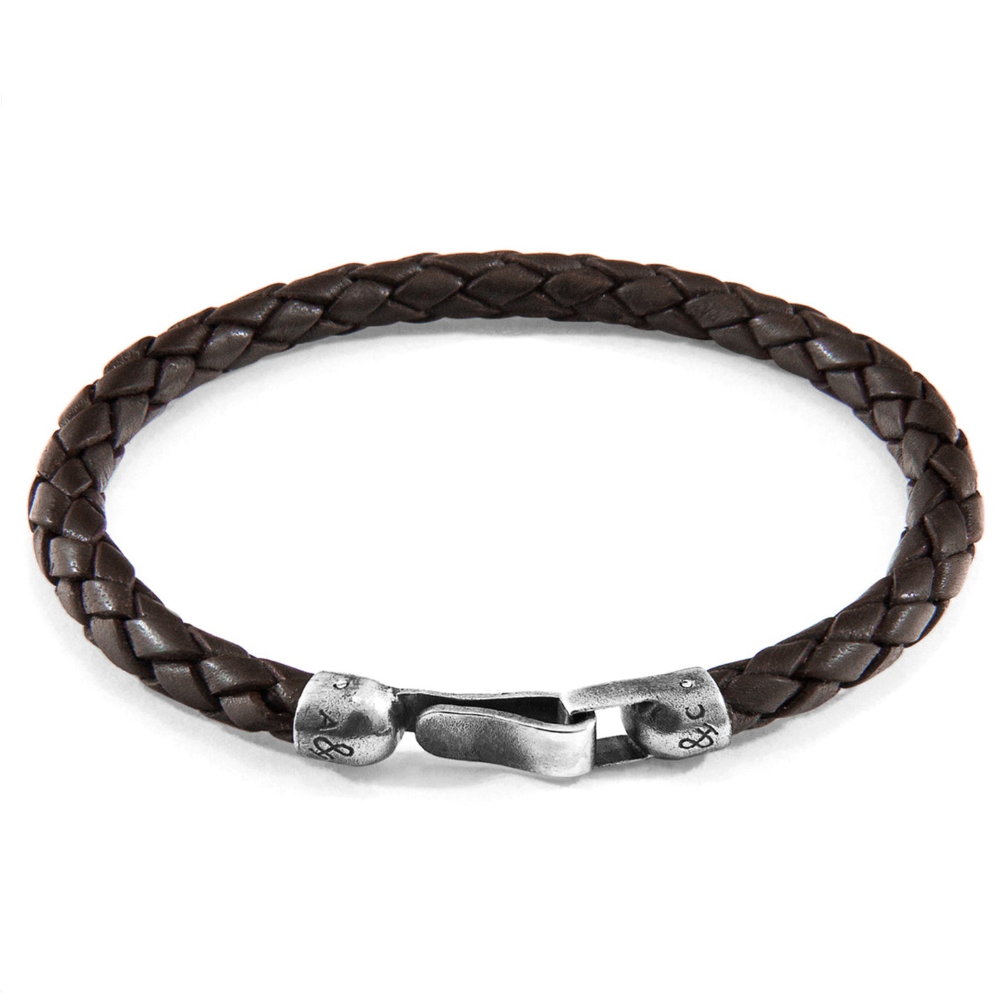 925 Sterling Silver & Natural Leather Bracelet - Silver Horizon Brown