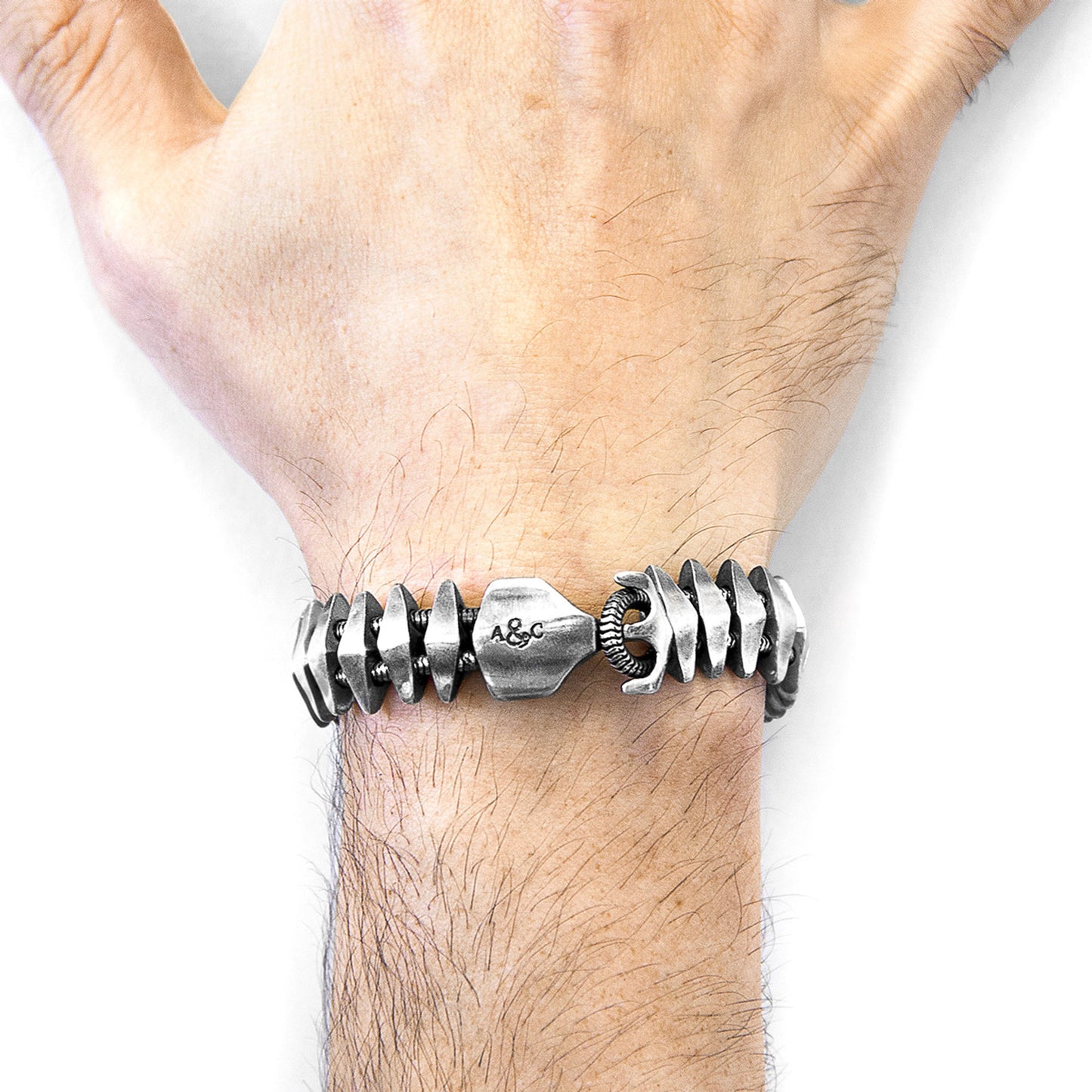 Anchor & Crew Delta Anchor Maxi – Silver Chain Bracelet - British Handmade