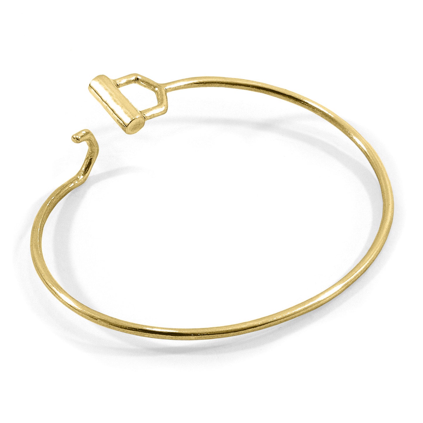Crown – MIDI Geometric 9ct Yellow Gold Bangle – Handmade British Jewelry