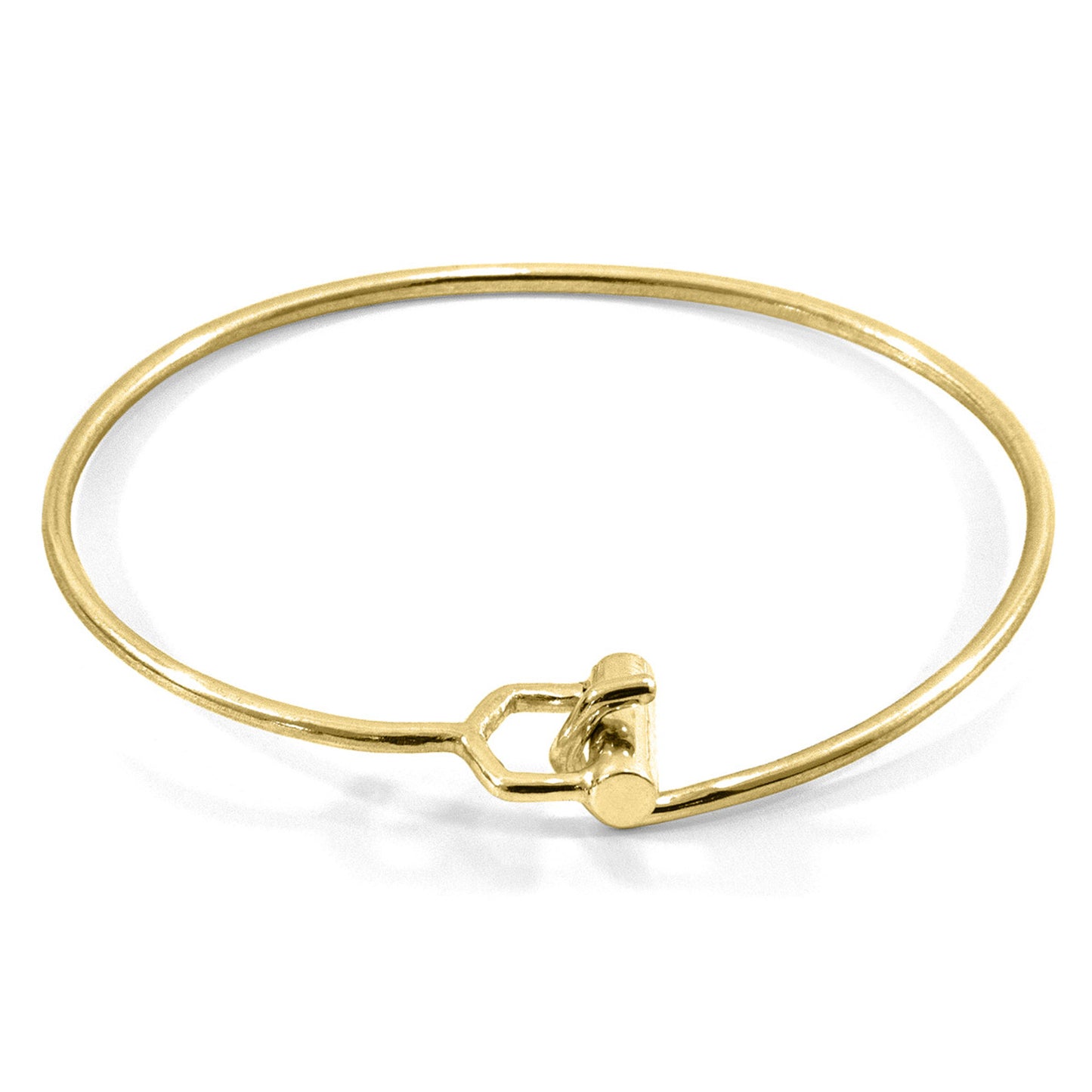 Crown – MIDI Geometric 9ct Yellow Gold Bangle – Handmade British Jewelry