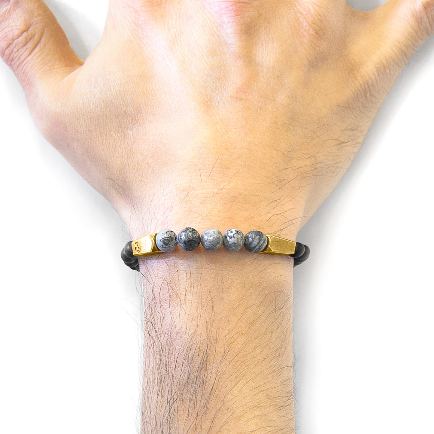 Polaris – Grey Jasper & 9ct Yellow Gold Bracelet – Handmade British Jewelry