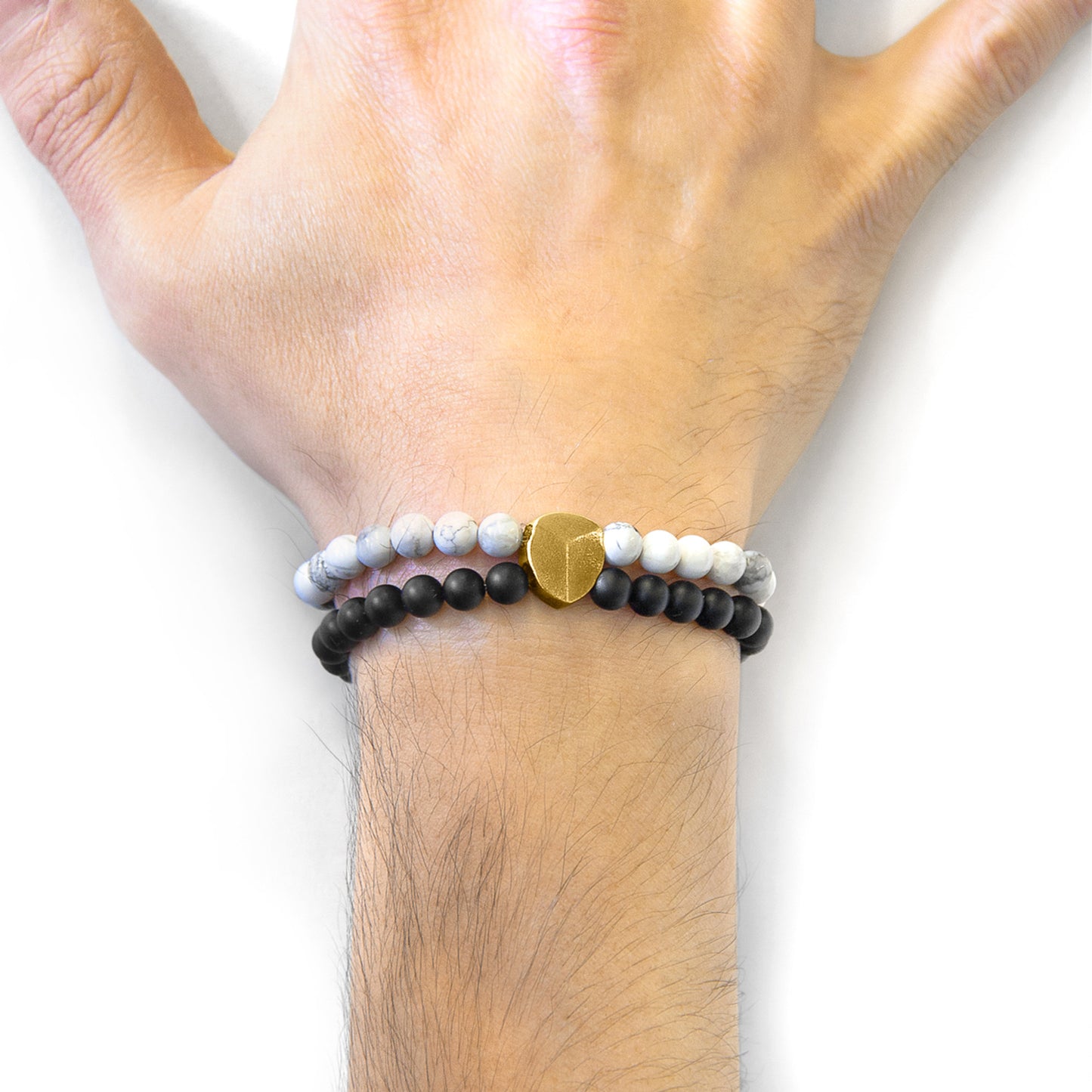 Vesper– White Howlite & 9ct Yellow Gold Bracelet – Handmade British Jewelry