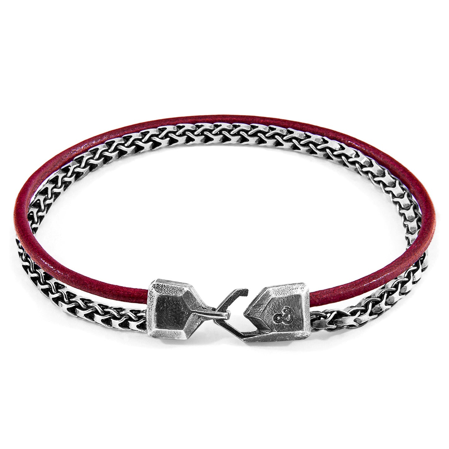 925 Sterling Silver  & Natural Leather Bracelet - Deep Tide