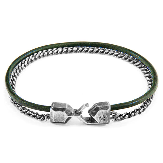 925 Sterling Silver & Natural Leather Bracelet - Eternal Rope