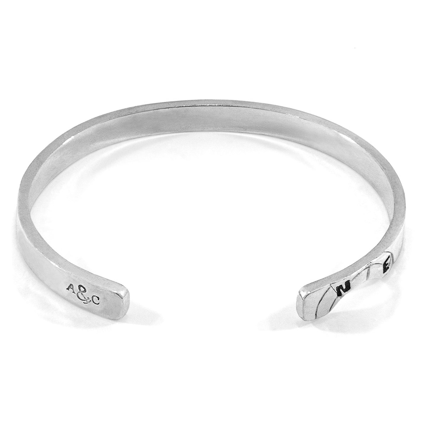 925 Sterling Silver Bangle - Double Crown