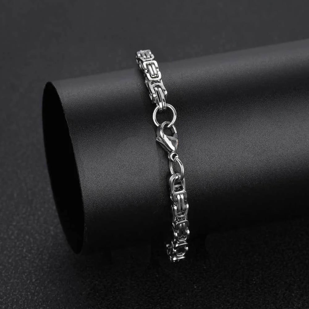6mm Byzantine Chain Bracelet – Unisex Punk Style Jewelry