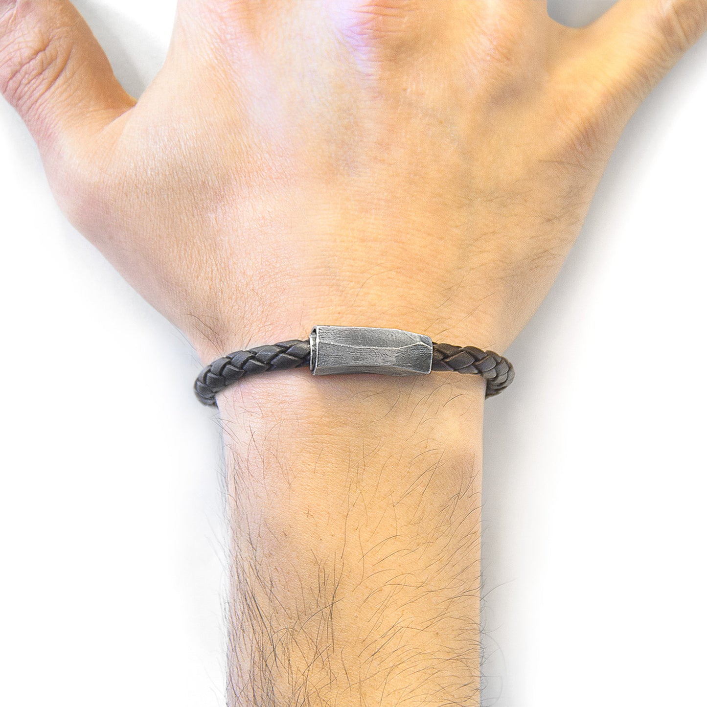 925 Sterling Silver & Natural Leather Bracelet - Mystic Rope Brown