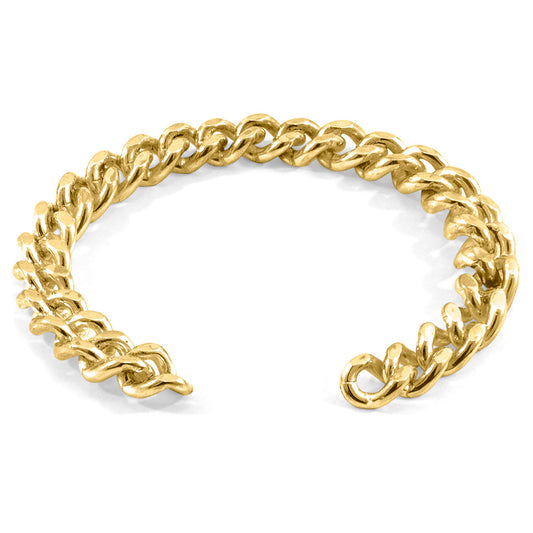 Anchor & Crew Crossjack Sail – 9ct Yellow Gold Chain Bangle - British Handmade