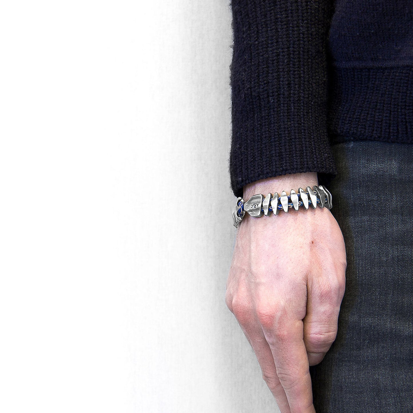 Drift Royal Blue – Silver & Braided Leather Bracelet - British Handmade