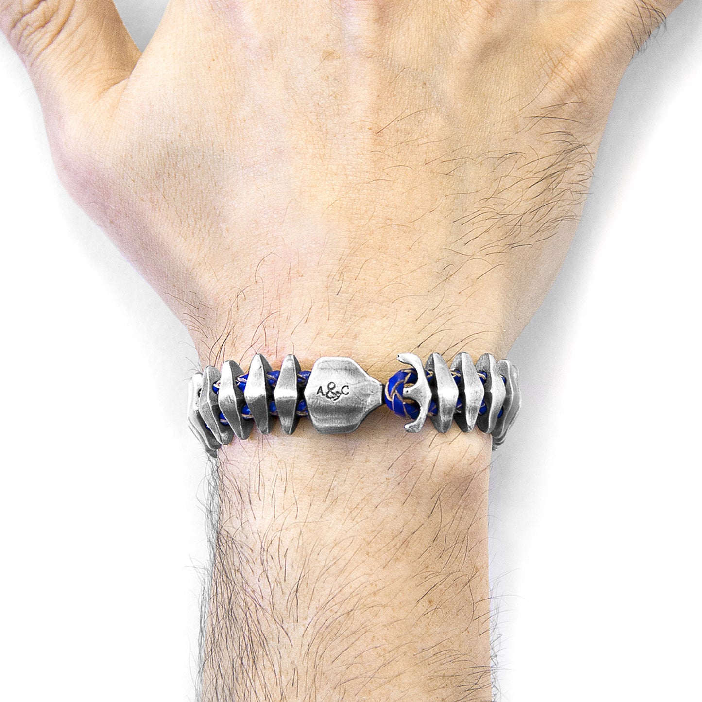 Drift Royal Blue – Silver & Braided Leather Bracelet - British Handmade