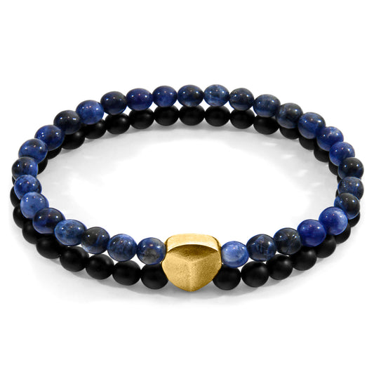 Anchor & Crew Iguazu – Blue Sodalite & 9ct Yellow Gold Bracelet – Handmade British Jewelry
