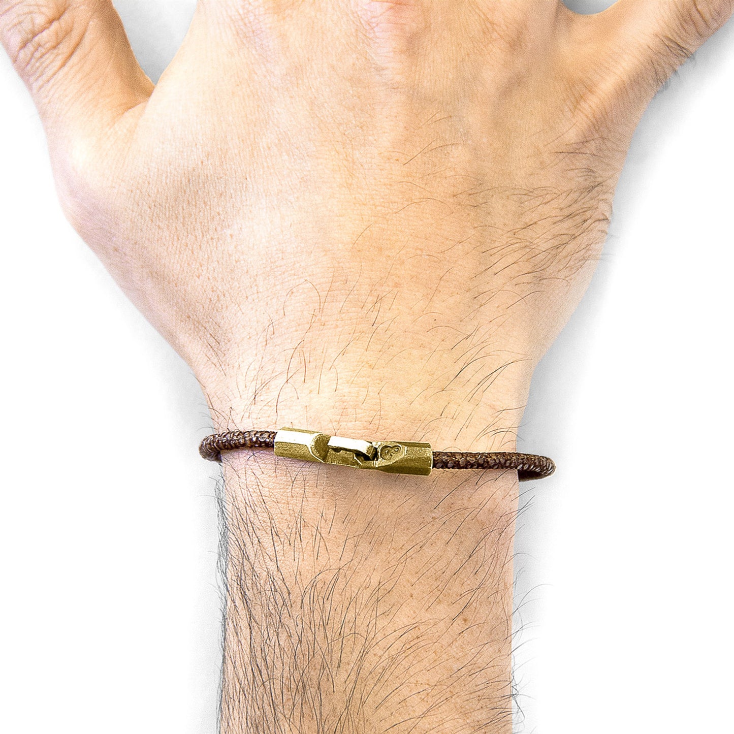Anchor & Crew Talbot Bracelet – Mocha Brown Stingray Leather & Solid 9ct Yellow Gold – Handmade British Design