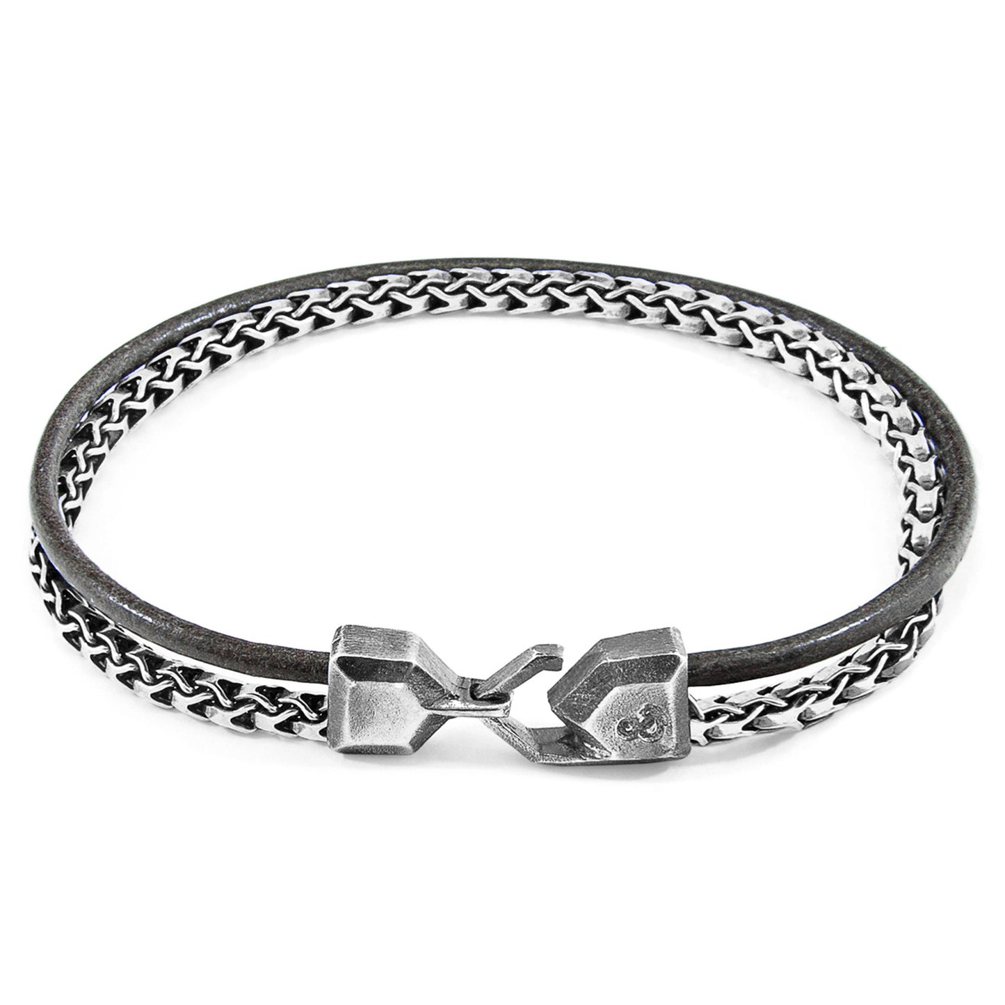 925 Sterling Silver & Natural Leather Bracelet - Lunar Knot