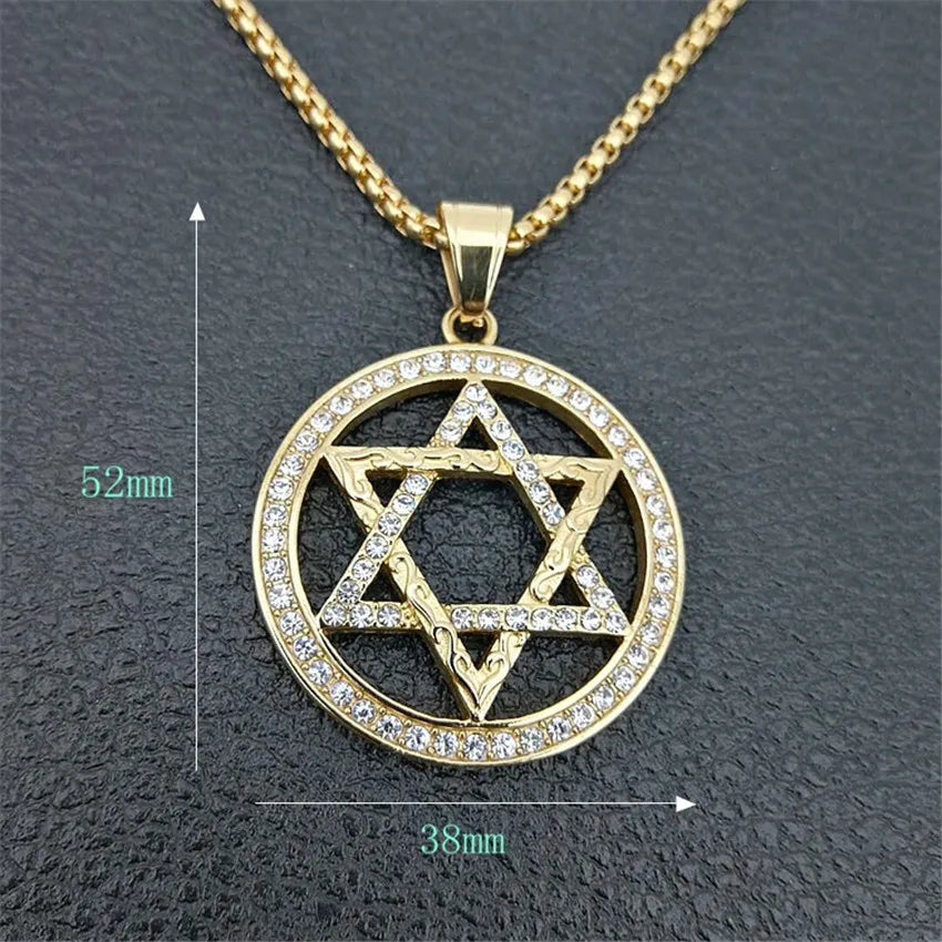 Gold Star of David Pendant