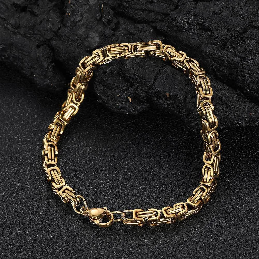 6mm Byzantine Chain Bracelet – Unisex Punk Style Jewelry