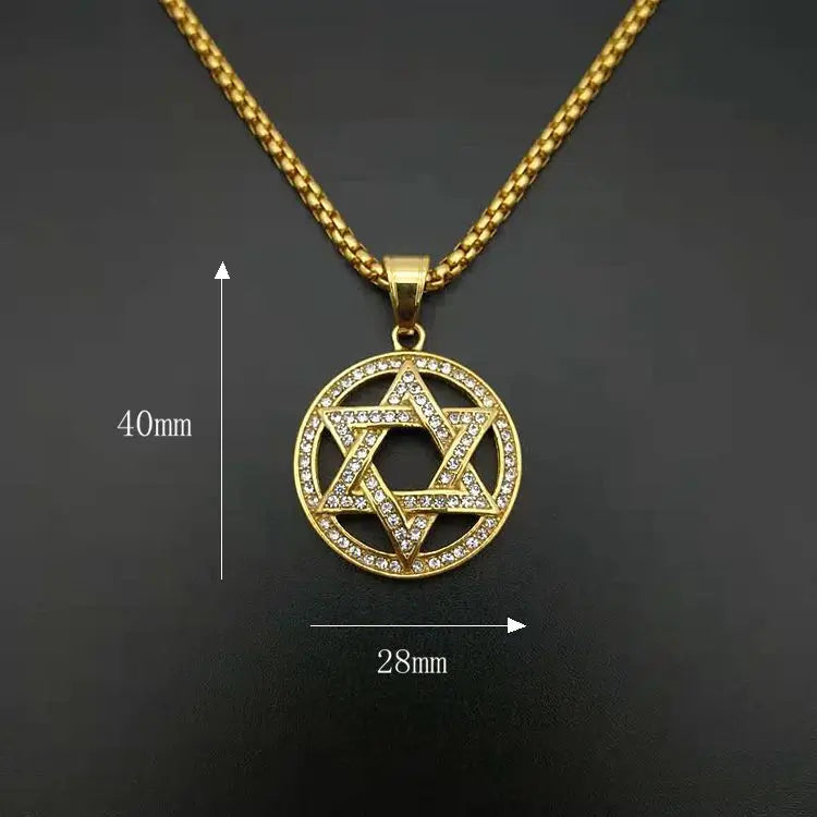 Gold Star of David Pendant