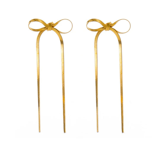Gold Bowknot Earrings for Women Girls
