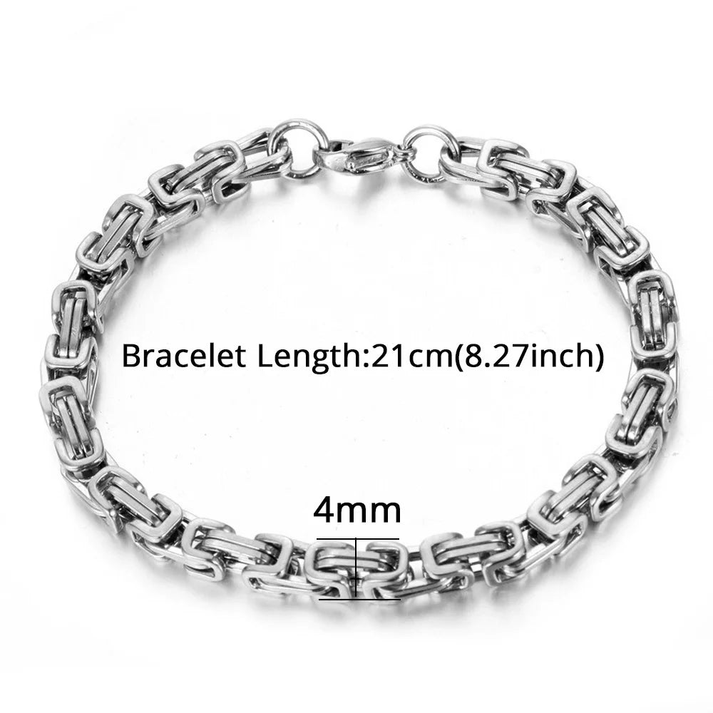 6mm Byzantine Chain Bracelet – Unisex Punk Style Jewelry