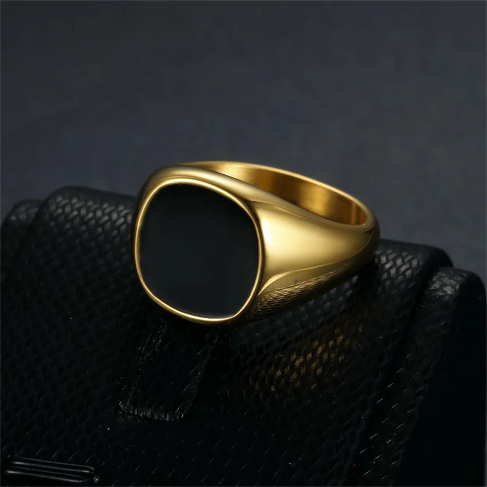 Minimalist Square Steel Ring for Men 2025