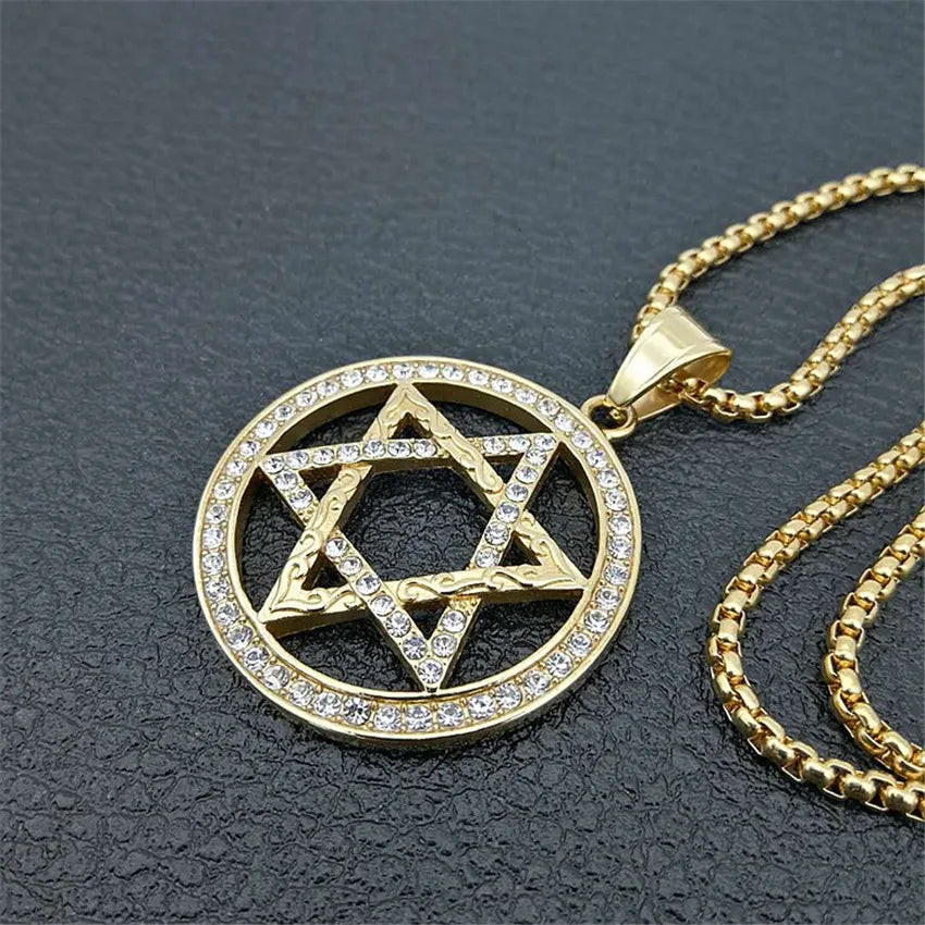 Gold Star of David Pendant