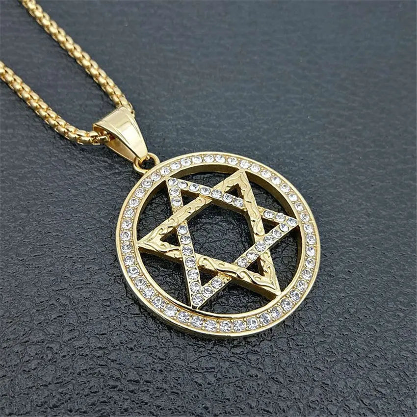 Gold Star of David Pendant