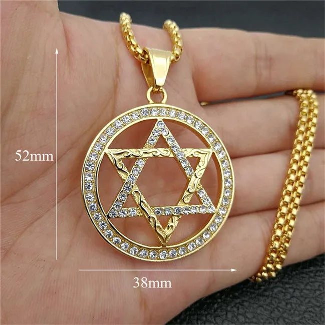 Gold Star of David Pendant