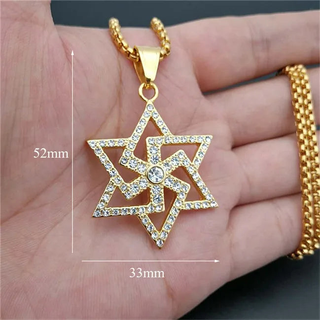 Gold Star of David Pendant