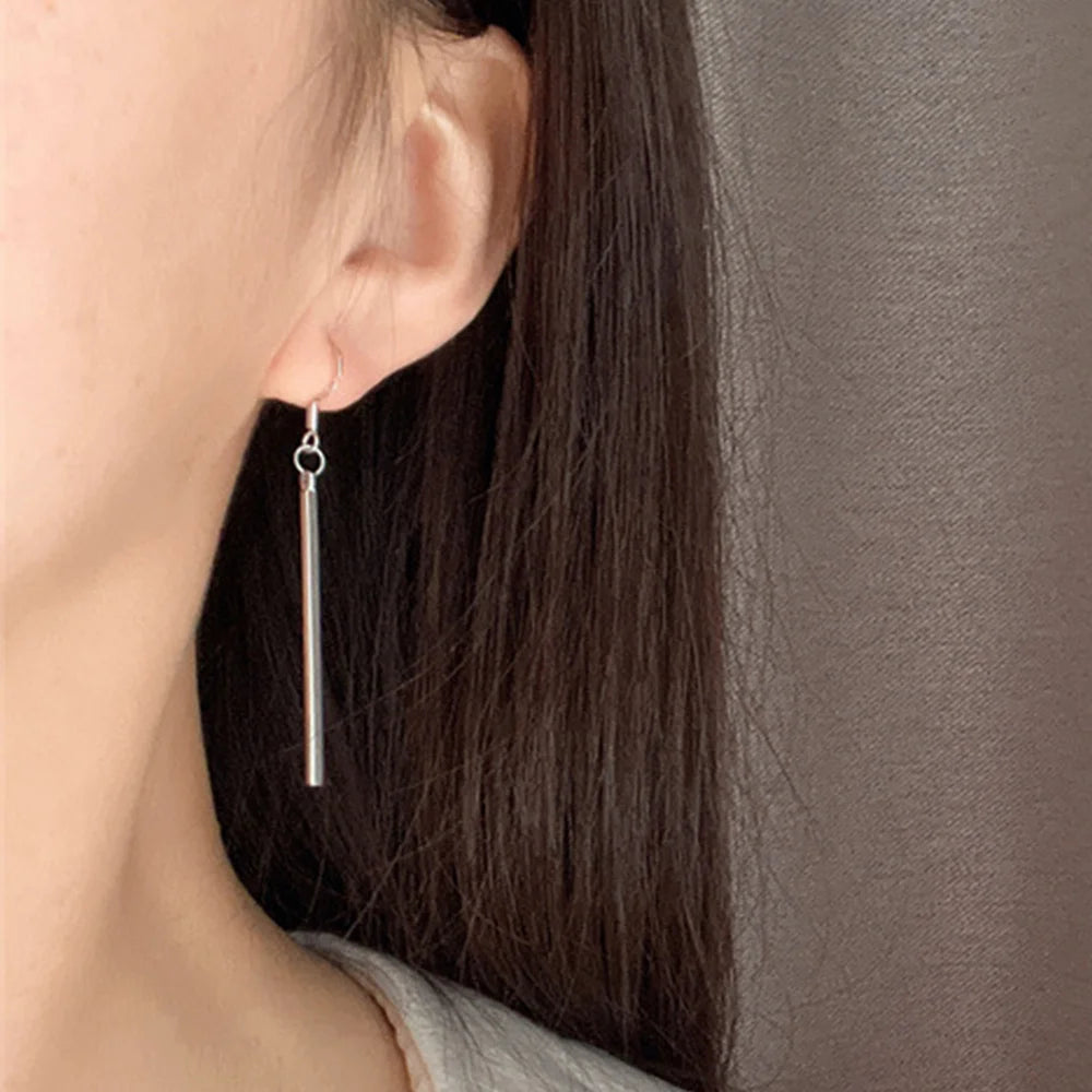 Simple Long Drop Geometry Earrings Gold/Silver