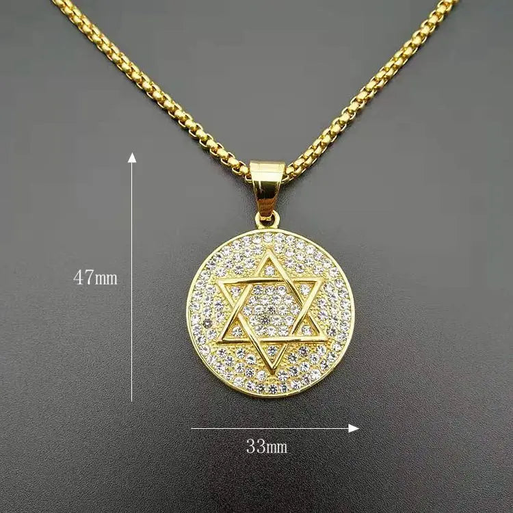 Gold Star of David Pendant