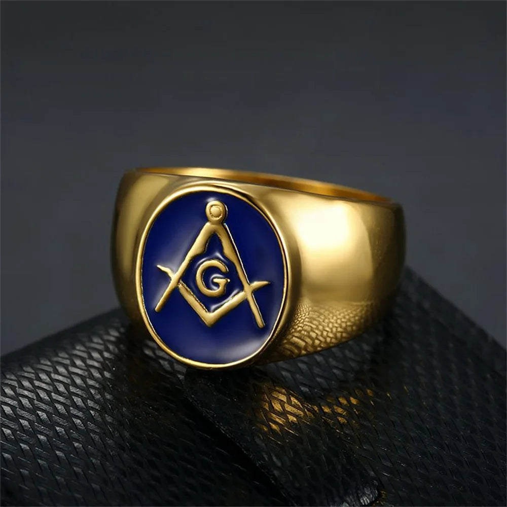 Unisex Punk Masonic Master Ring 2025