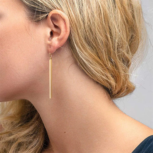Simple Long Drop Geometry Earrings Gold/Silver